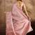 Pink sequin embellished saree with unstitched blouse piece