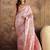 Pink sequin embellished saree with unstitched blouse piece