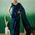 Teal striped satin sarees