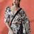 Off white ready to wear satin floral digital printed saree