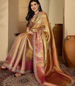 Gold zari silk saree