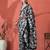 Black ready to wear satin floral digital printed saree