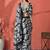 Black ready to wear satin floral digital printed saree
