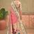 Pink women embroidered silk blend paithani saree