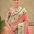 Pink women embroidered silk blend paithani saree