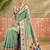 Sea green embroidered silk blend handloom paithani saree