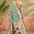 Sea green embroidered silk blend handloom paithani saree