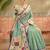 Sea green embroidered silk blend handloom paithani saree