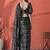 Black ready to wear floral digital printed saree