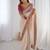 White embellished border sequinned  chiffon saree