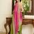 Pink embroidered banarasi sarees with unstitched blouse piece