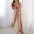 White embellished border sequinned  chiffon saree