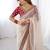White embellished border sequinned  chiffon saree