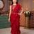 Maroon  georgette ready to wear ruffles saree with sequin blouse