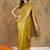 Lime organza zari kanjeevaram saree