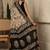 Black batik printed  cotton saree with unstitched blouse piece