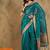 Teal organza zari kanjeevaram saree