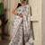 White floral printed  cotton saree