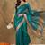 Teal organza zari kanjeevaram saree