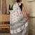 White floral printed  cotton saree