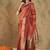 Rust woven design organza sarees