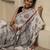 White floral printed  cotton saree
