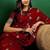 Red red geometric woven designed zari sarees