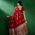 Red red geometric woven designed zari sarees
