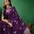 Purple purple ethnic motifs woven design banarasi saree