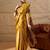 Mustard women mustard printed crepe saree