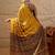 Mustard women mustard printed crepe saree