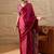 Pink women pink printed block print sarees