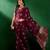 Maroon ethnic motifs woven design banarasi saree
