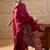 Pink women pink printed block print sarees
