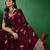 Maroon ethnic motifs woven design banarasi saree