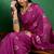 Lavender lavender ethnic motifs woven design banarasi saree