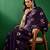 Navy blue ethnic motifs woven design sequined banarasi sarees