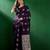 Navy blue ethnic motifs woven design sequined banarasi sarees