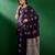 Navy blue ethnic motifs woven design sequined banarasi sarees