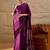 Purple ethnic motifs  crepe designer block print saree