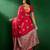 Red ethnic motifs woven design sequined banarasi sarees