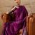 Purple ethnic motifs  crepe designer block print saree