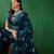 Teal ethnic motifs woven design sequined banarasi sarees