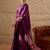 Purple ethnic motifs  crepe designer block print saree