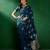 Teal ethnic motifs woven design sequined banarasi sarees