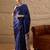 Blue blue printed  block print sarees