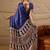 Blue blue printed  block print sarees