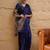 Blue blue printed  block print sarees