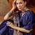 Blue blue printed  block print sarees