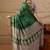 Green women green ethnic motifs  crepe designer block print saree